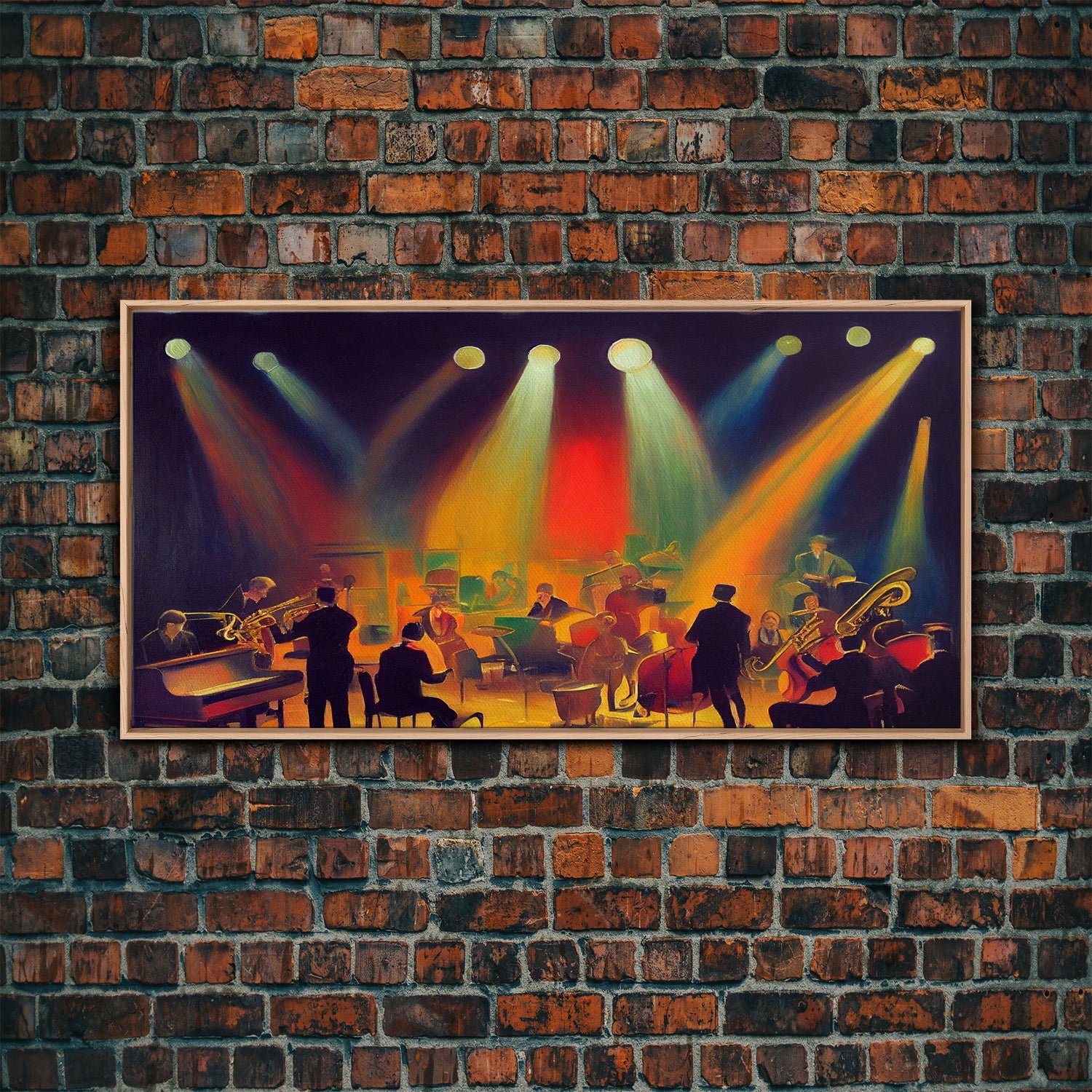 jazz singer band art Music Canvas or poster print framed Large wall decor Abstract painting style Musician saxophone