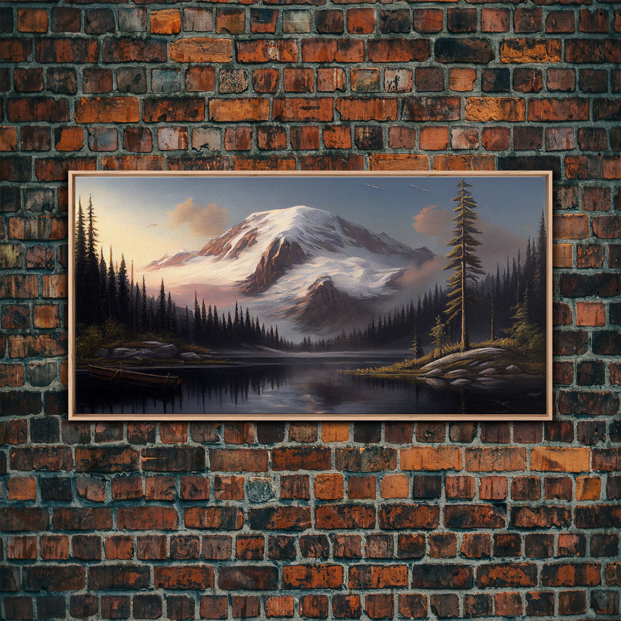 Mountain Canvas Print Wall Art, Mountain Landscape Painting, Mount Rainier, Washington Mountains, Travel Art, Watercolor Painting