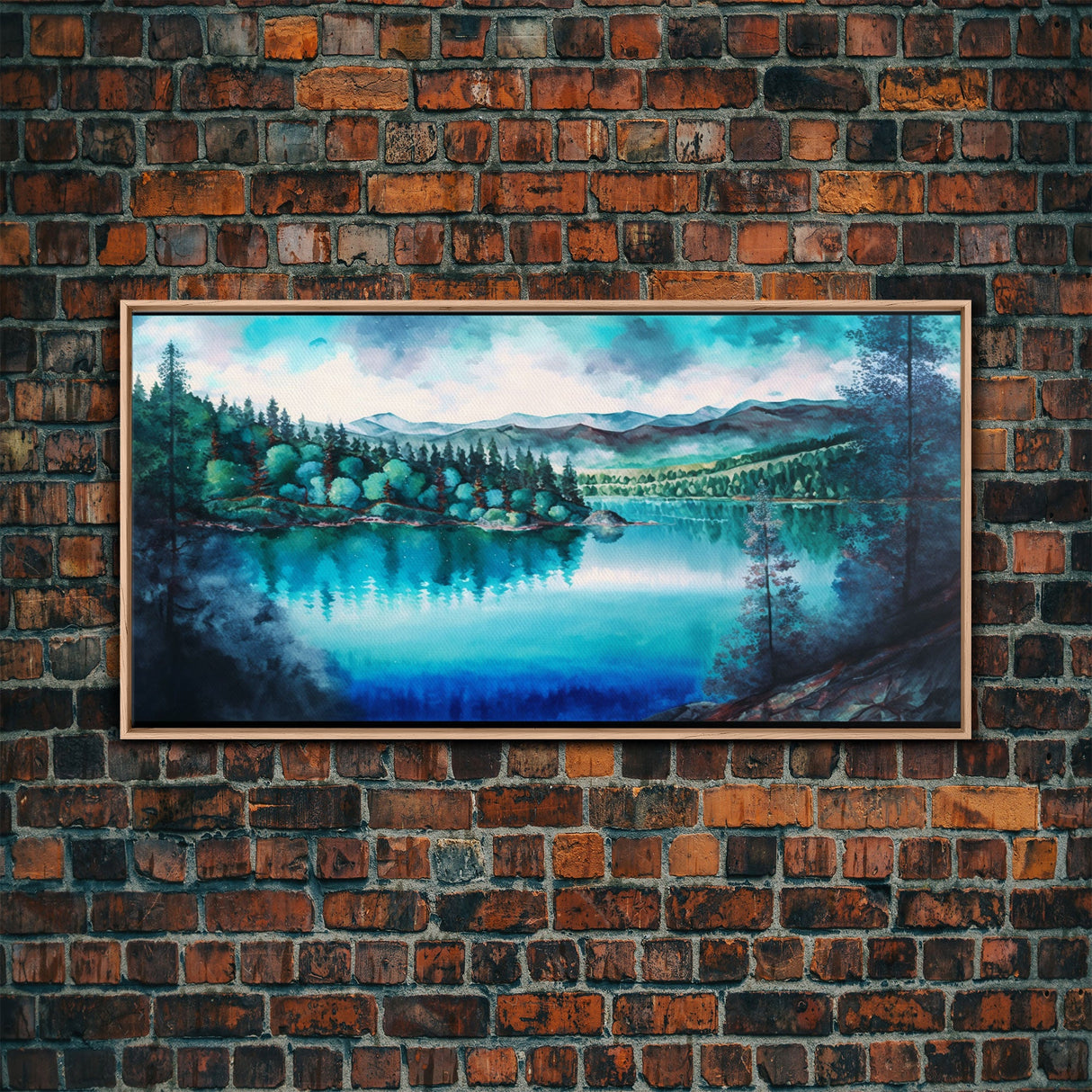 Blue Lake Art | Framed Canvas Print | Blue Lake Painting | Oregon Lake House Decor | Guest Room Landscape Painting | Cascade Lakes Painting