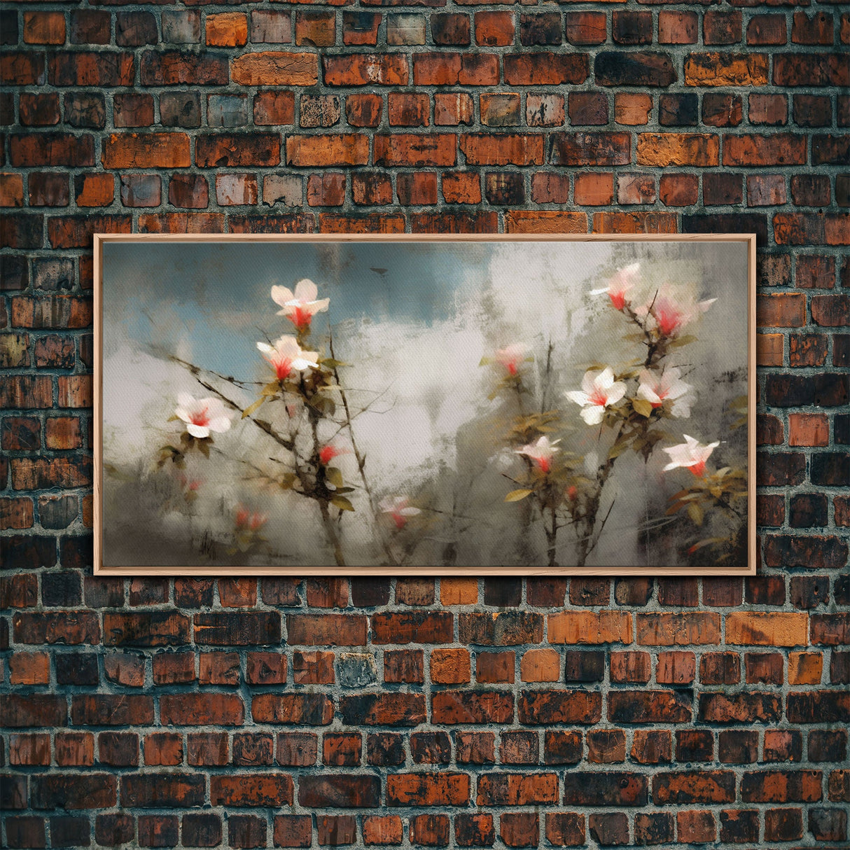 Wild Flowers Wall Decor, Floral Wall Art, Nature Print, Abstract Art, Panoramic Wall Decor, Canvas Print, Wall Art, Framed Canvas Art