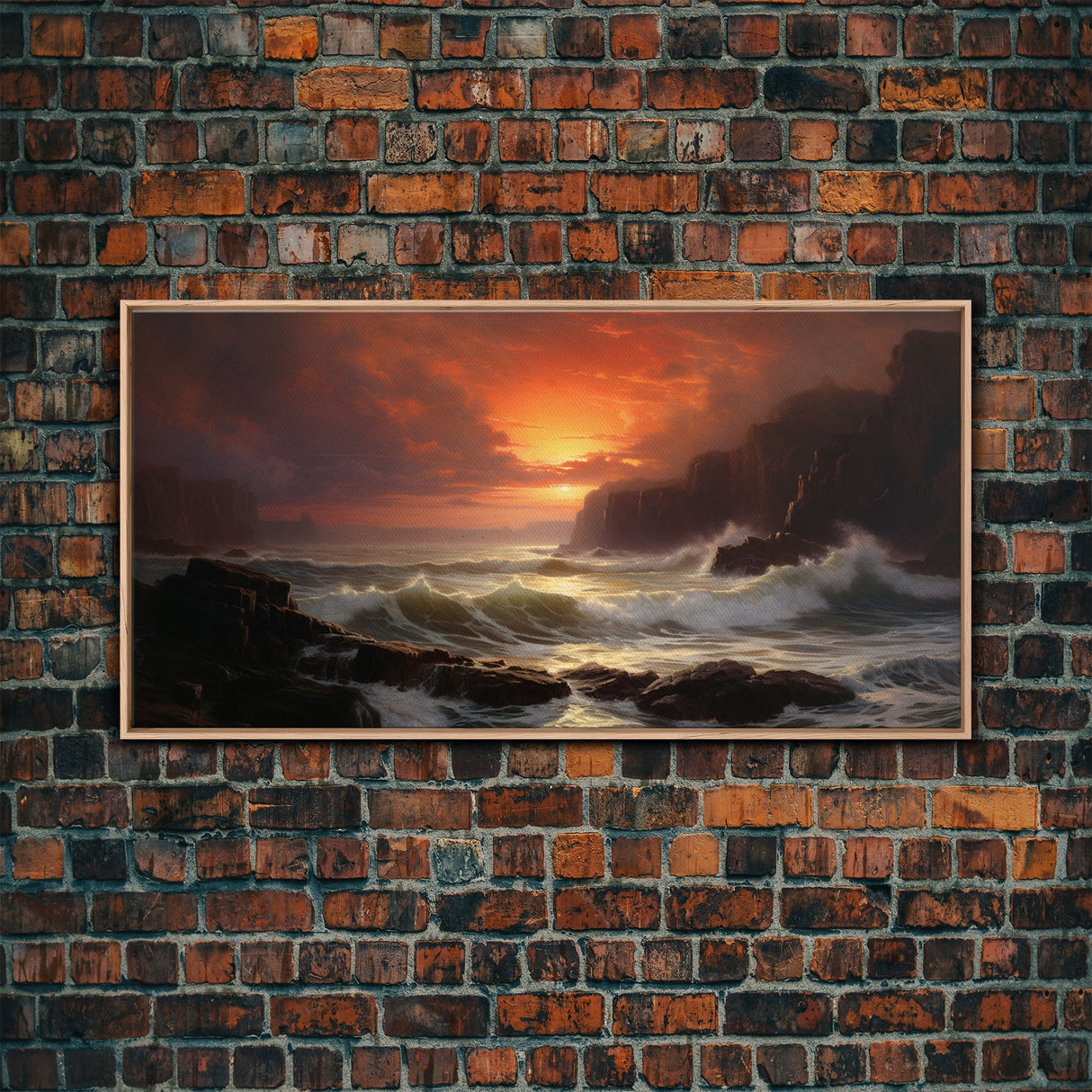 Beautiful Seascape Painting Canvas Print, Landscape Oil Painting, Minimalist Modern Art, Canvas Painting, Framed Wall Art Print