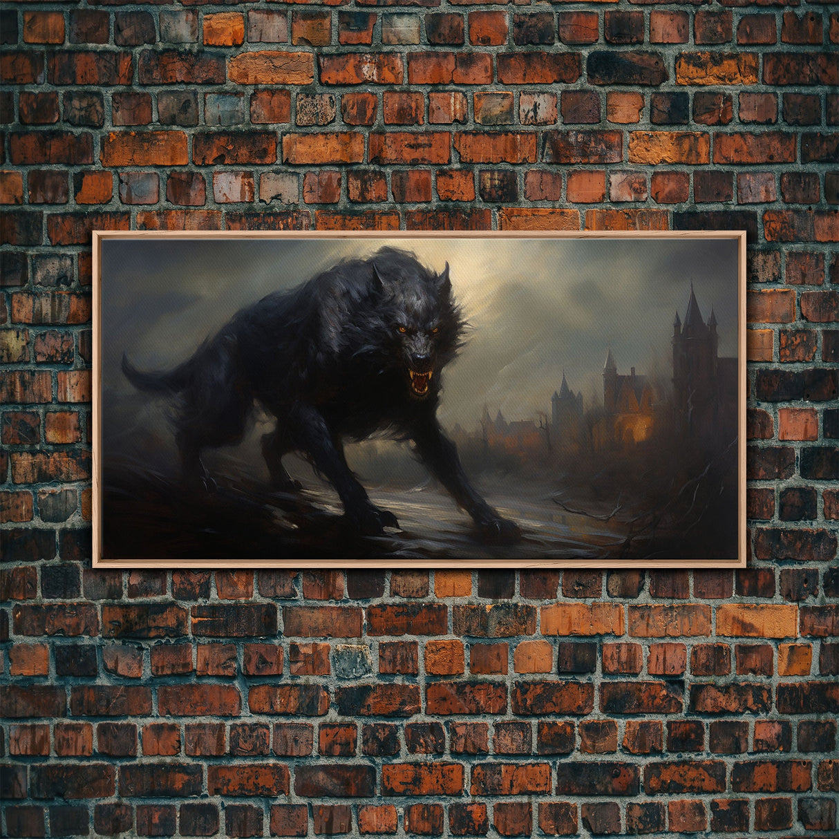 The Werewolf, Halloween Art Print, Framed Canvas Art, Halloween Poster Print, Victorian Dark Academia Oil Painting