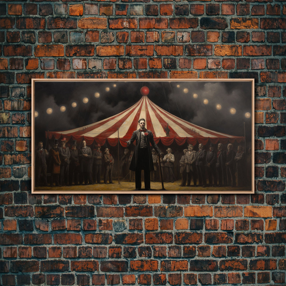 The Cursed Circus, Unique Halloween Art, Framed Canvas Print, Halloween Poster Art, Horror Prints, Victorian Oil Painting, Halloween Decor