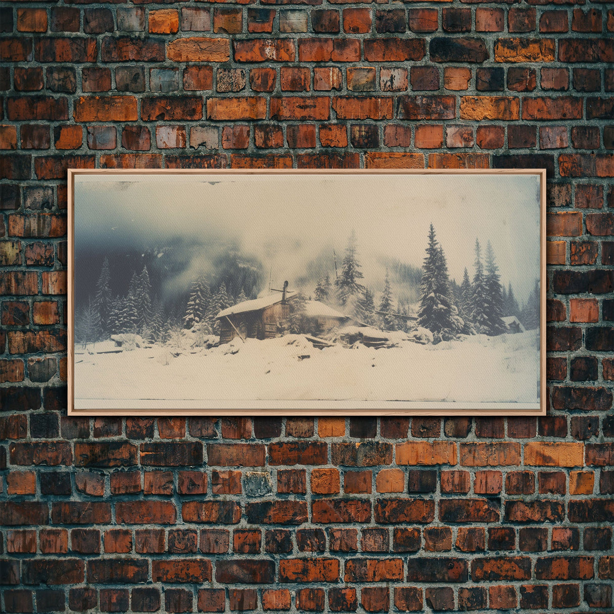 Snowed In - Framed Canvas Print - Winter Decor - Winter Art - Holiday Decor - Farmhouse Decor - Farmhouse Rustic Art - Winter Centerpiece