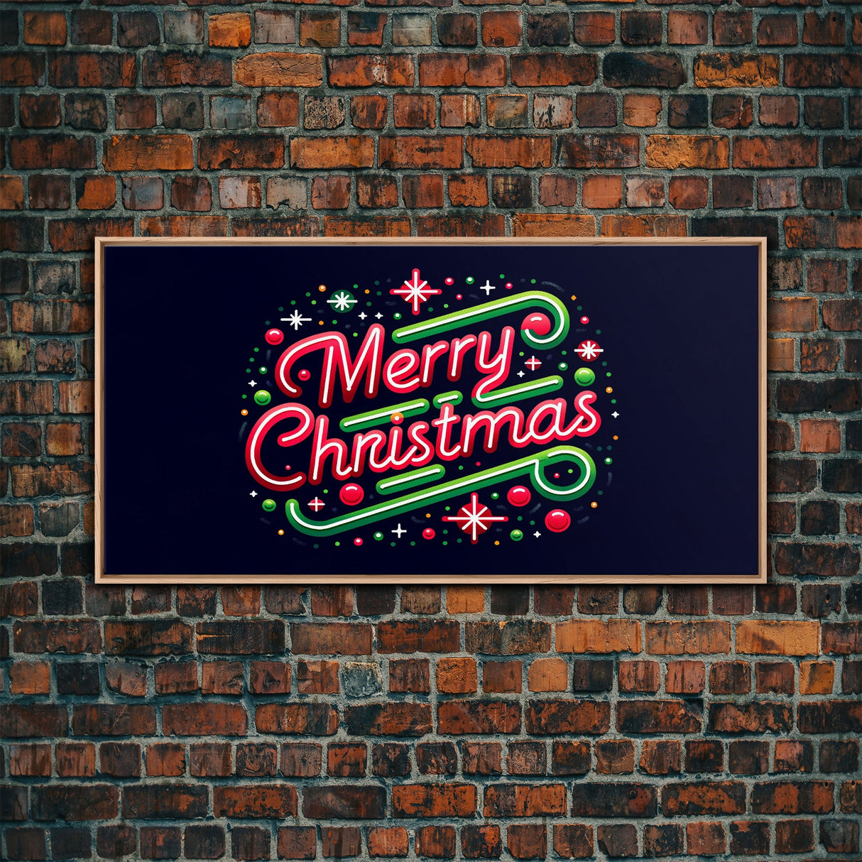 Merry Christmas Sign - Christmas Decor - Framed Canvas Print Sign - Canvas Sign - Xmas Decor - Holiday Decor