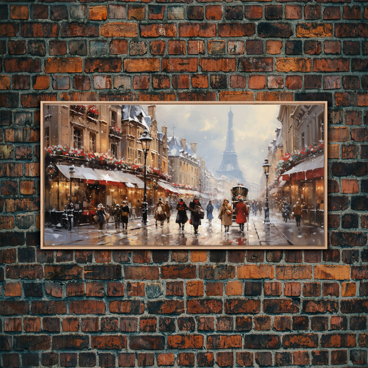 Winter Wonderland - Paris In The Snow at Christmas Time - Framed Canvas Print - Christmas Decor