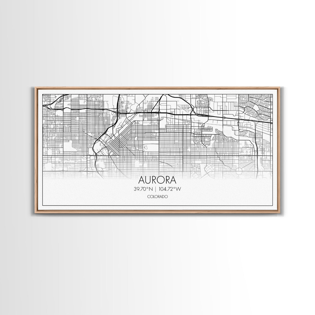 Aurora Street Map, Colorado Map, Map Print, Modern Art, Wall Art, Canvas Print, College Apartment, Colorado Wall Art, Mom Birthday Gift