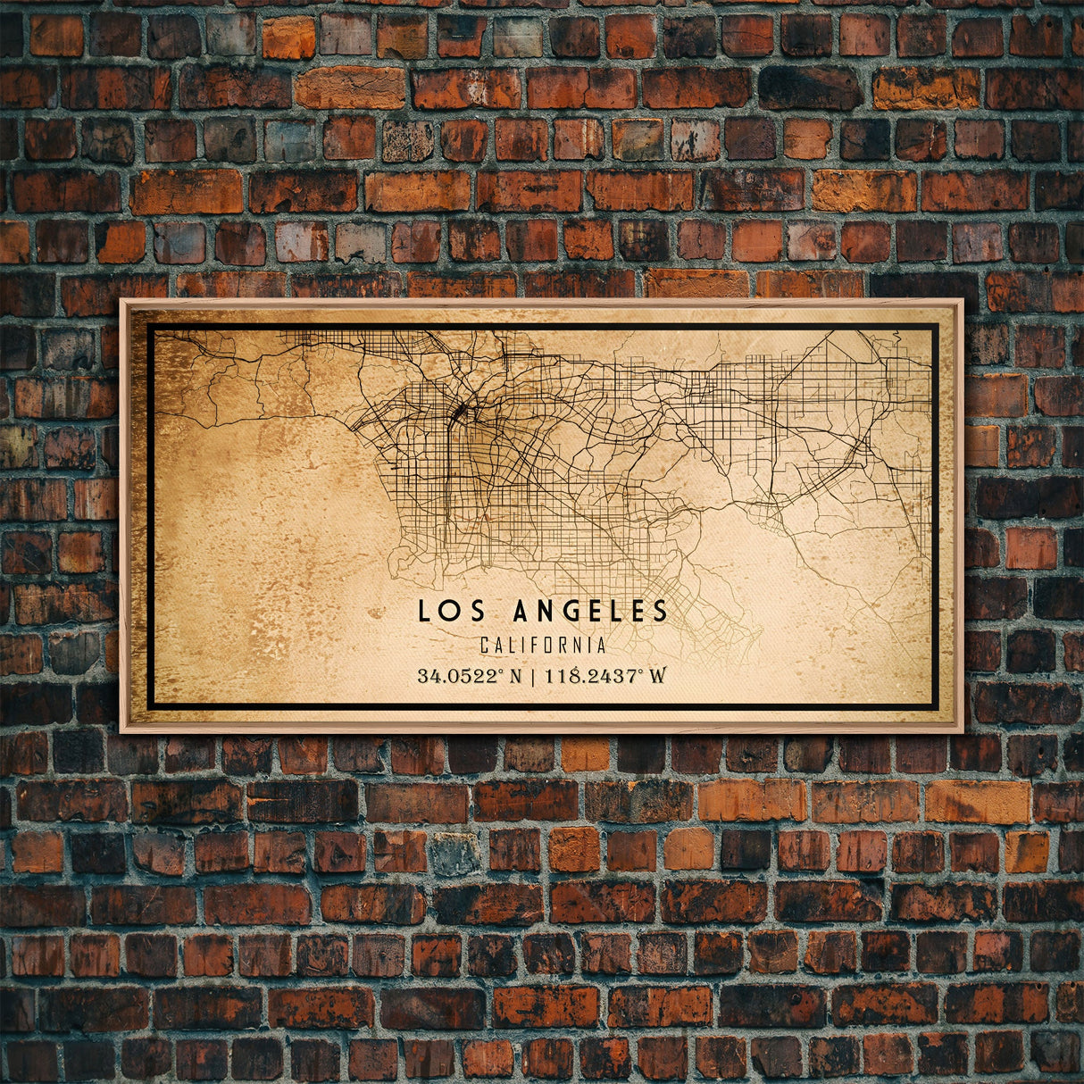 Los Angeles Vintage Map Print | Los Angeles Map | California Map Art | Los Angeles City Road Map Poster | Distressed / Retro LA Street Art