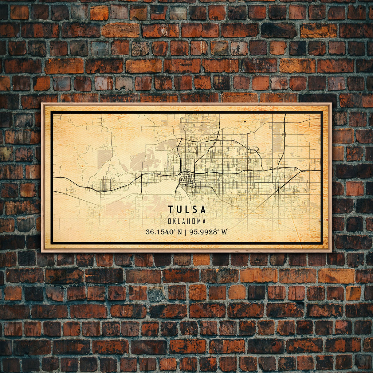 Tulsa Map Art - Oklahoma - Custom Tulsa City Streets Map Print - University of Tulsa - Home Office Decor Tulsa Map Decor Oklahoma Wall Art