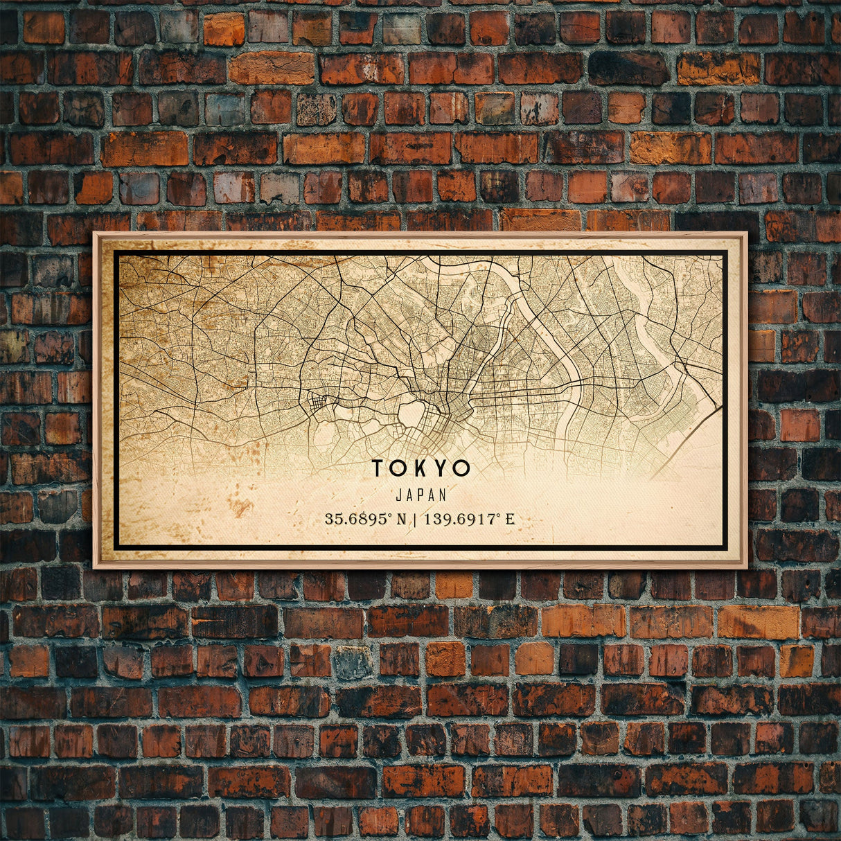 Tokyo Japan map print poster or framed canvas, Tokyo map print poster canvas, Tokyo Japan city map print poster canvas, Vintage Travel Art