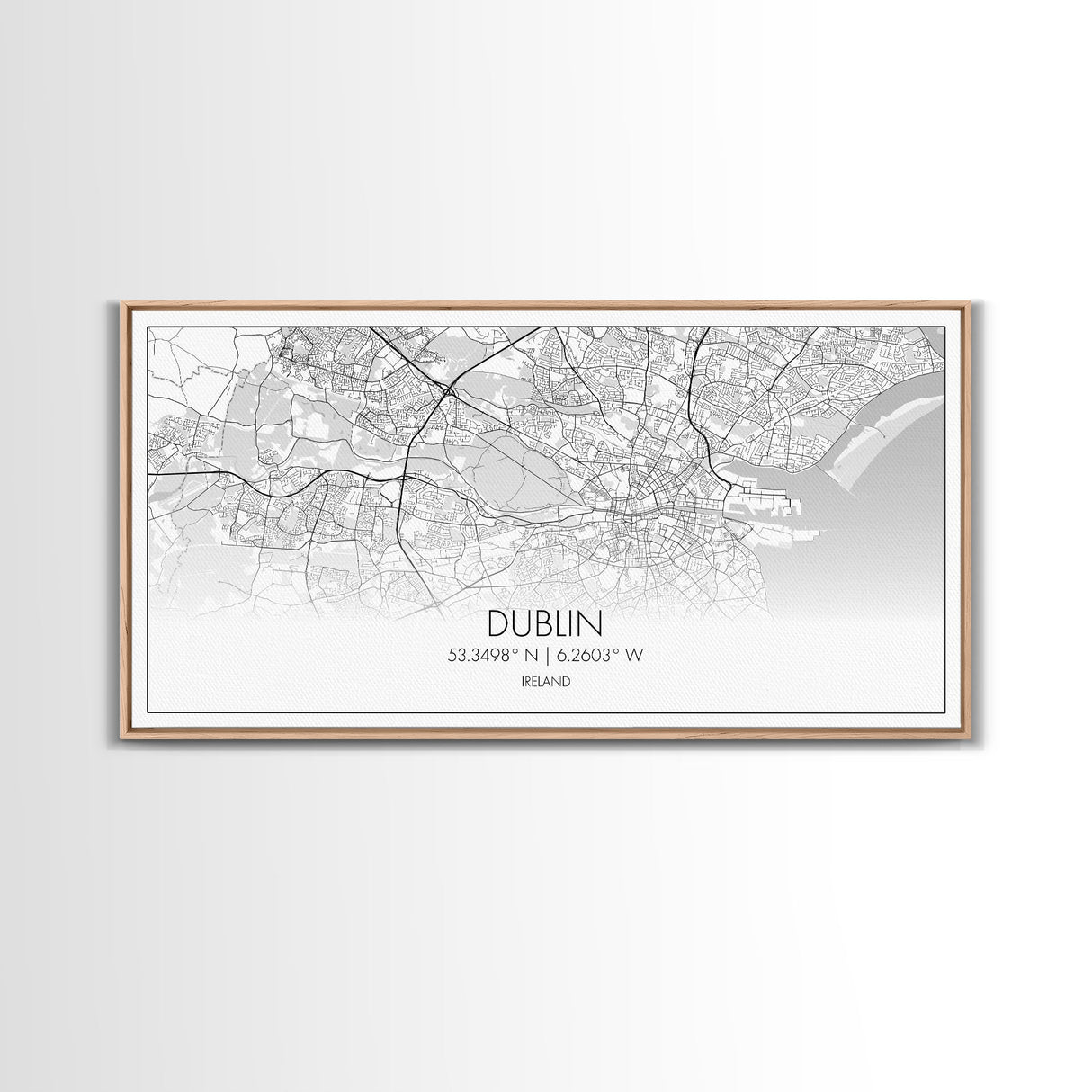 Dublin Street Map, Ireland Map, Map Art, Minimalist Art, Wall Art, Canvas Art, Game Room Décor, Man Cave Wall Décor, Industrial Décor