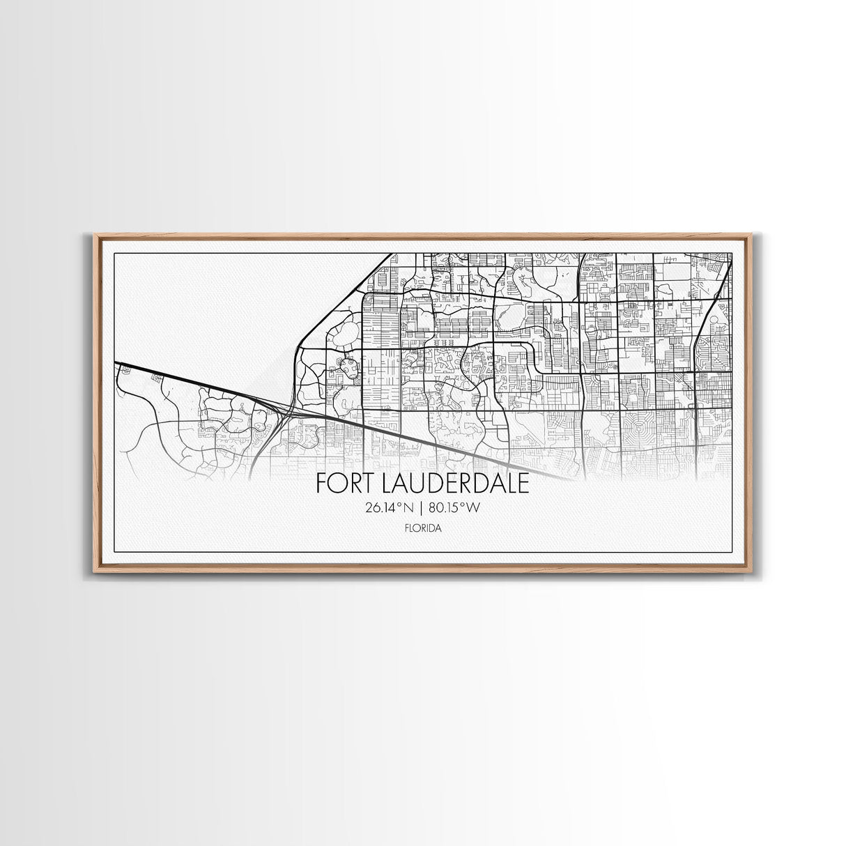 Fort Lauderdale Map, Florida Map, Map Art, Minimalist Art, Wall Art, Canvas Art, Gift For Newlyweds, Boys Room, Billiard Room Décor, Prints