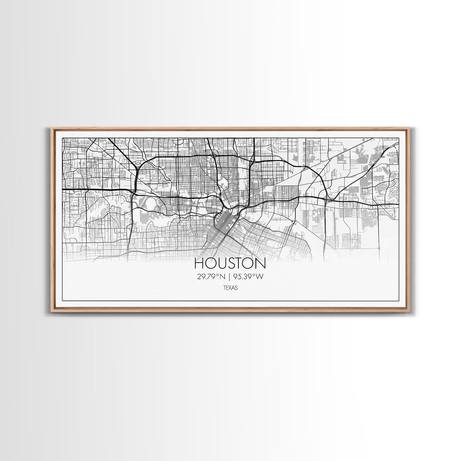 Houston City Map, Texas Map, Map Art, Modern Art, Wall Art, Canvas Art, Western Wall Art, Country Décor, Texas Wall Art, Anniversary Gift
