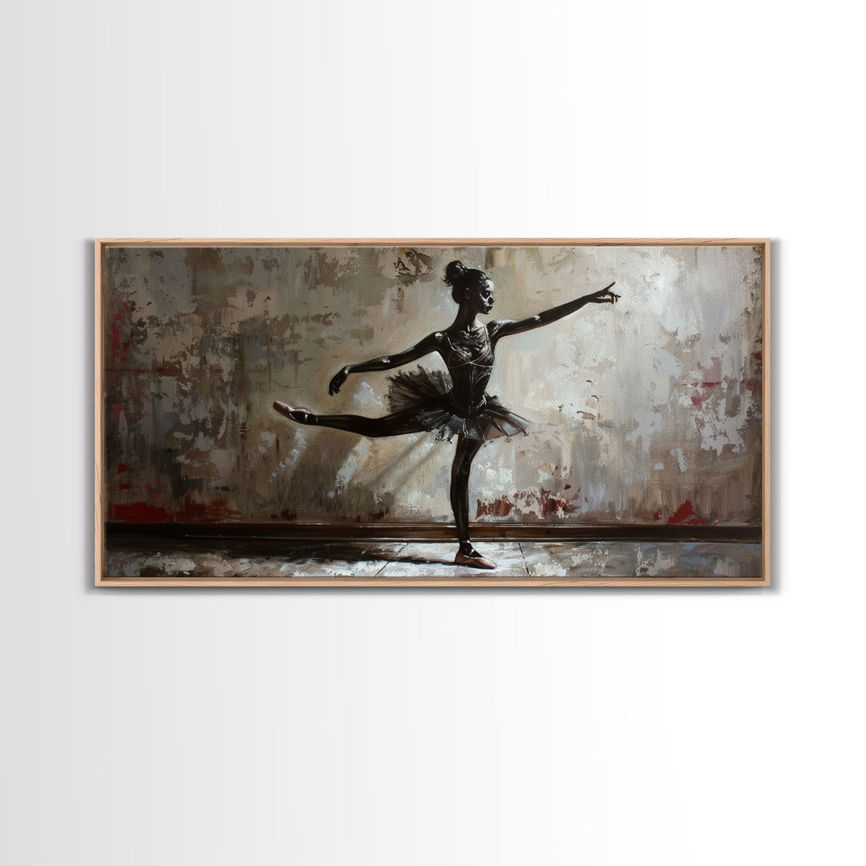Ghostly Ballerina Framed Canvas Print, Halloween Decor, Spooky Vibes Wall Art