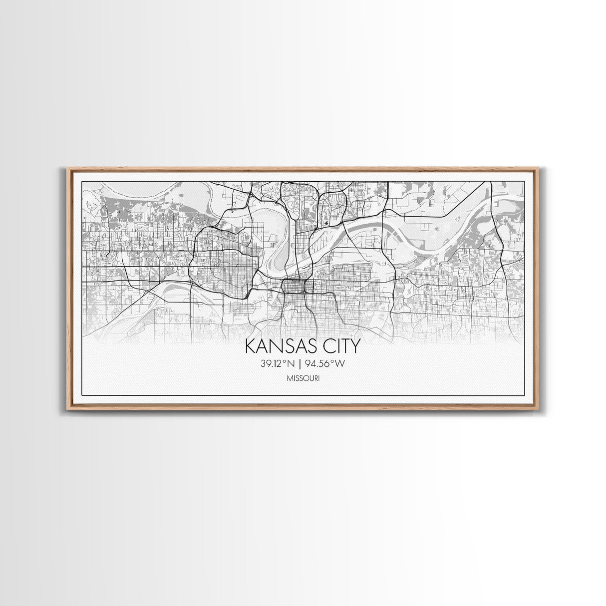 Kansas City Map, Missouri Map, Map Art, Modern Art, Wall Art, Canvas Art, Country Wall Art, Farmhouse Wall Décor, Gift For Couples, Room Art