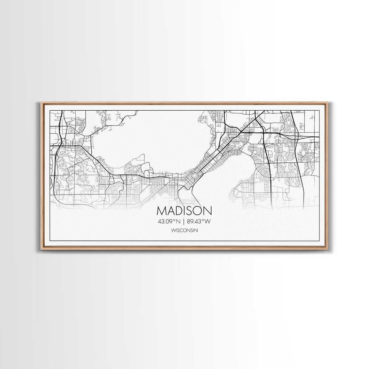 Madison City Map, Wisconsin Map, Map Art, Modern Art, Wall Art, Canvas Art, Unique Gifts, Large Wall Art, College Décor, Room Décor, Prints