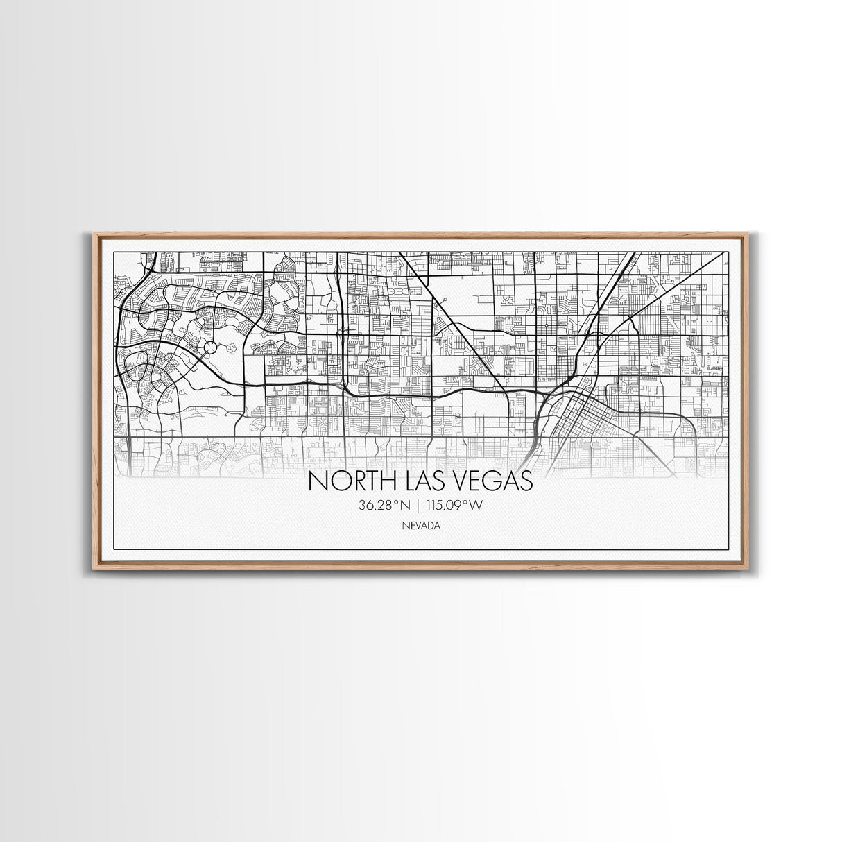 North Las Vegas City Map, Nevada Art, Map Print, Minimalist Wall Art, Wall Art, Canvas Art, Gamer Room Décor, Teacher Gift, Teen Boy Décor