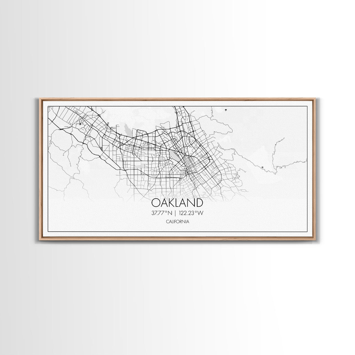 Oakland City Map, California Art, Map Print, Minimalist Wall Art, Wall Art, Canvas Art, Teen Room Art, Dorm Room Art, Graduation Gift