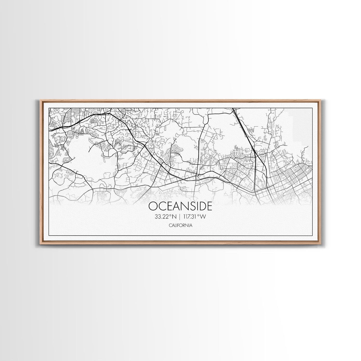 Oceanside City Map, California Art, Map Print, Minimalist Wall Art, Wall Art, Canvas Art, Beach House Wall Art, Landscape Wall Art, Prints