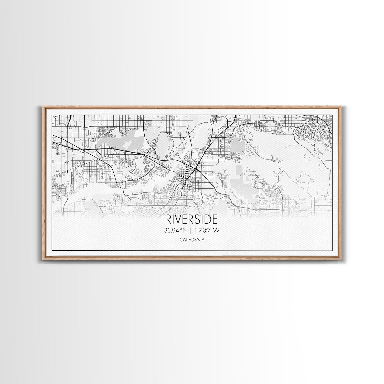 Riverside City Map, California Art, Map Print, Minimalist Wall Art, Wall Art, Canvas Art, Panoramic Wall Art, Gift For Graduation, Room Art