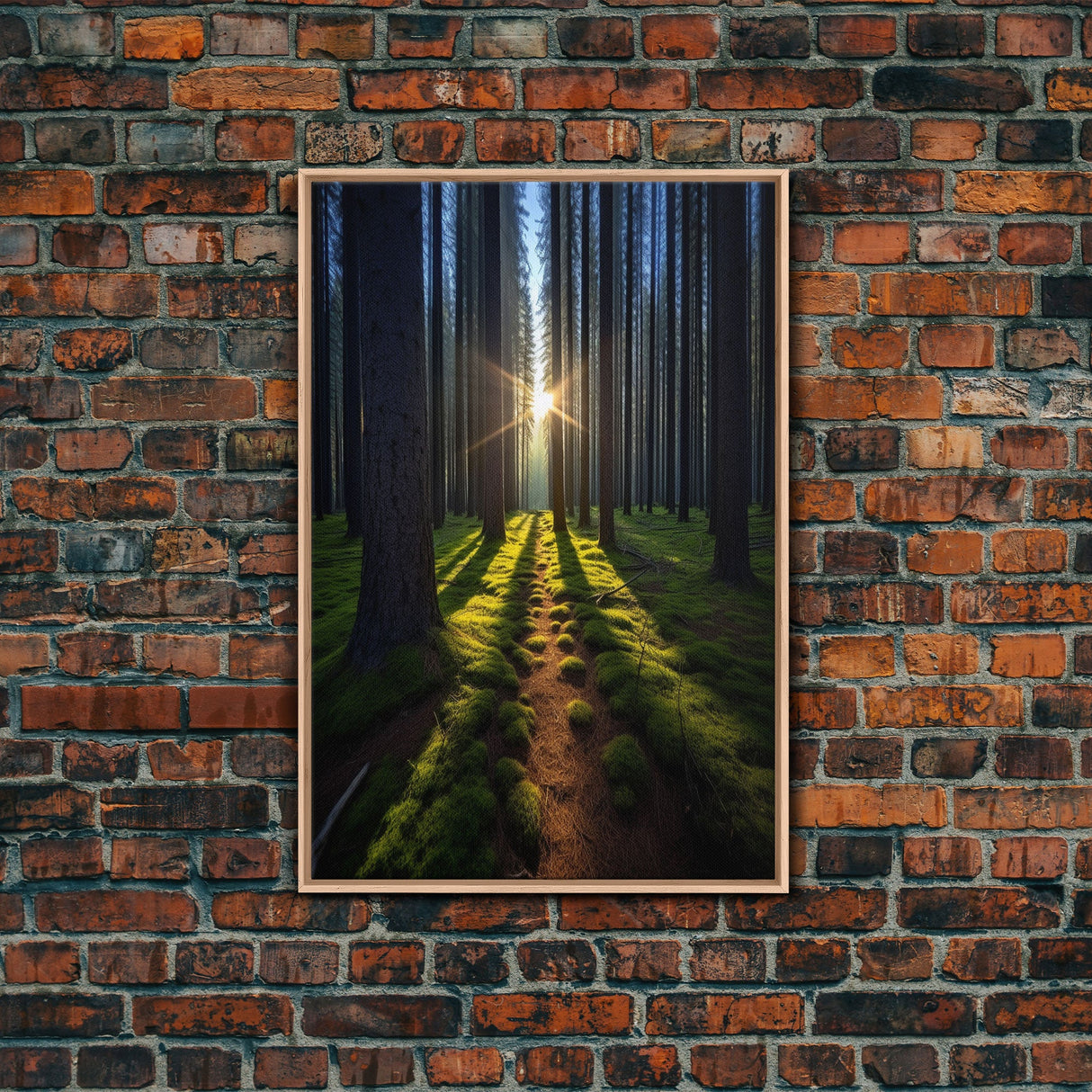 Sunset Wall Decor, Nature Print, Forest Path Wall Art, Trees Wall Art, Photography Print, Wall Decor, Canvas Print, Wall Art, Framed Canvas