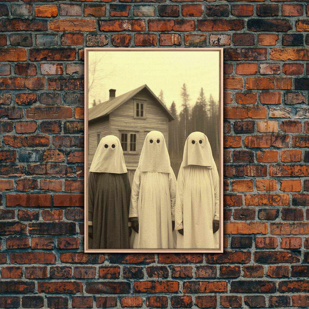 Ghost Art Print, Haunted House Art, Horror Art Print, Spooky Room Decor, Canvas Print, Wall Art, Vertical Print, Home Decor, Wall Decor