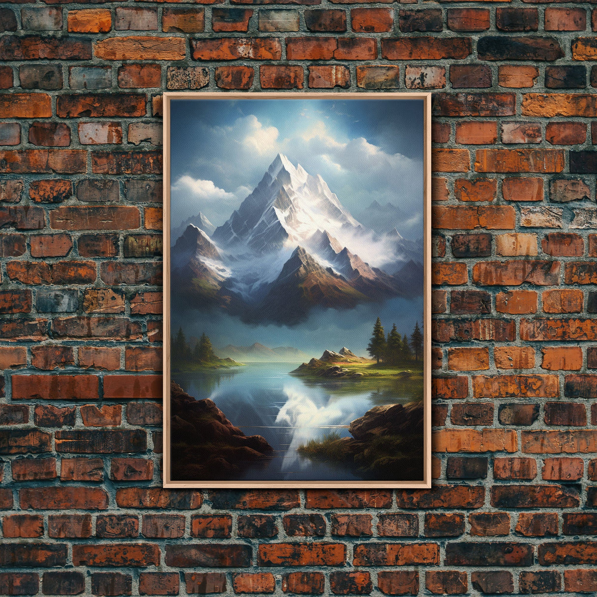 Mountains Wall Art, Lake Wall Print, Landscape Wall Art, Canvas Print, Wall Art, Vertical Art, Client Gift, Ranch House Decor, Office Prints