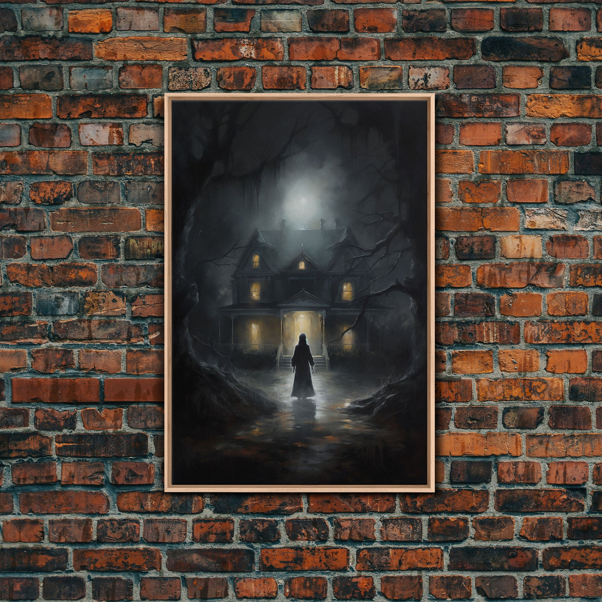 The Haunting, Goth Wall Art, Goth Art, Framed Canvas Print, Halloween Decor, Goth Art Print, Victorian Halloween Decoration