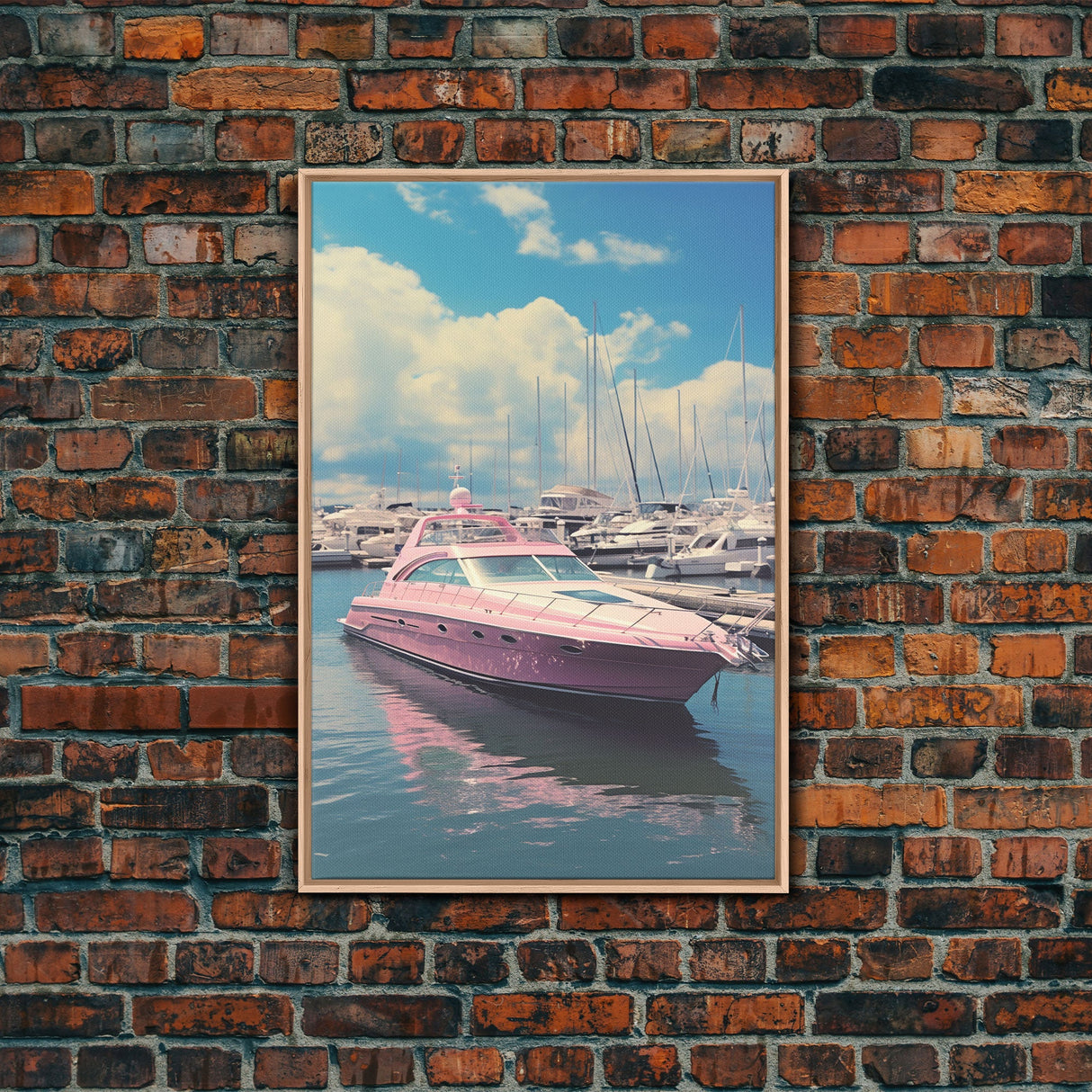 Pink Boat, Ocean Wall Art, Nautical Wall Art, Canvas Print, Wall Hanging, Portrait Art, Travel Print, Modern Art Prints, Girls Room Decor