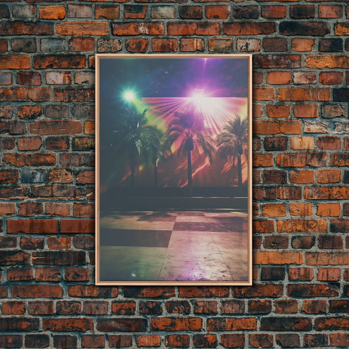 Palm Tree Wall Art, Lofi Wall Art, Modern Home Decor, Canvas Print, Wall Hanging, Portrait Art, Gift For Friend, Moody Wall Art, Room Decor