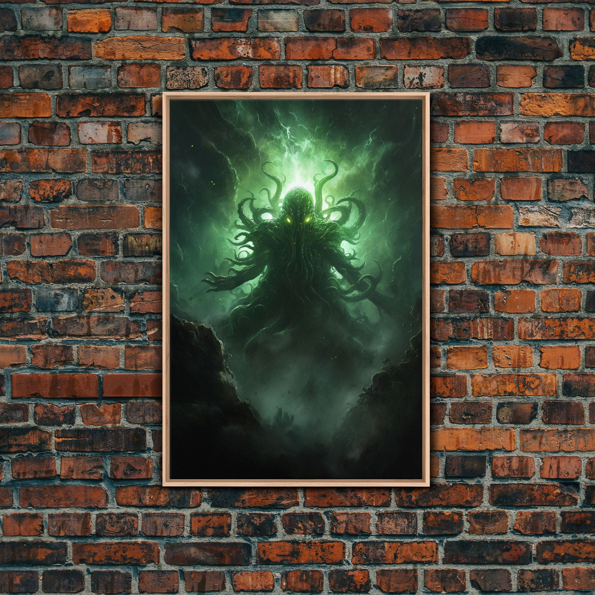 The Call Of Cthulhu - Portrait Of The Grim Reaper - Framed Canvas Print - Halloween Decor - Halloween Clearance - HP Lovecraft