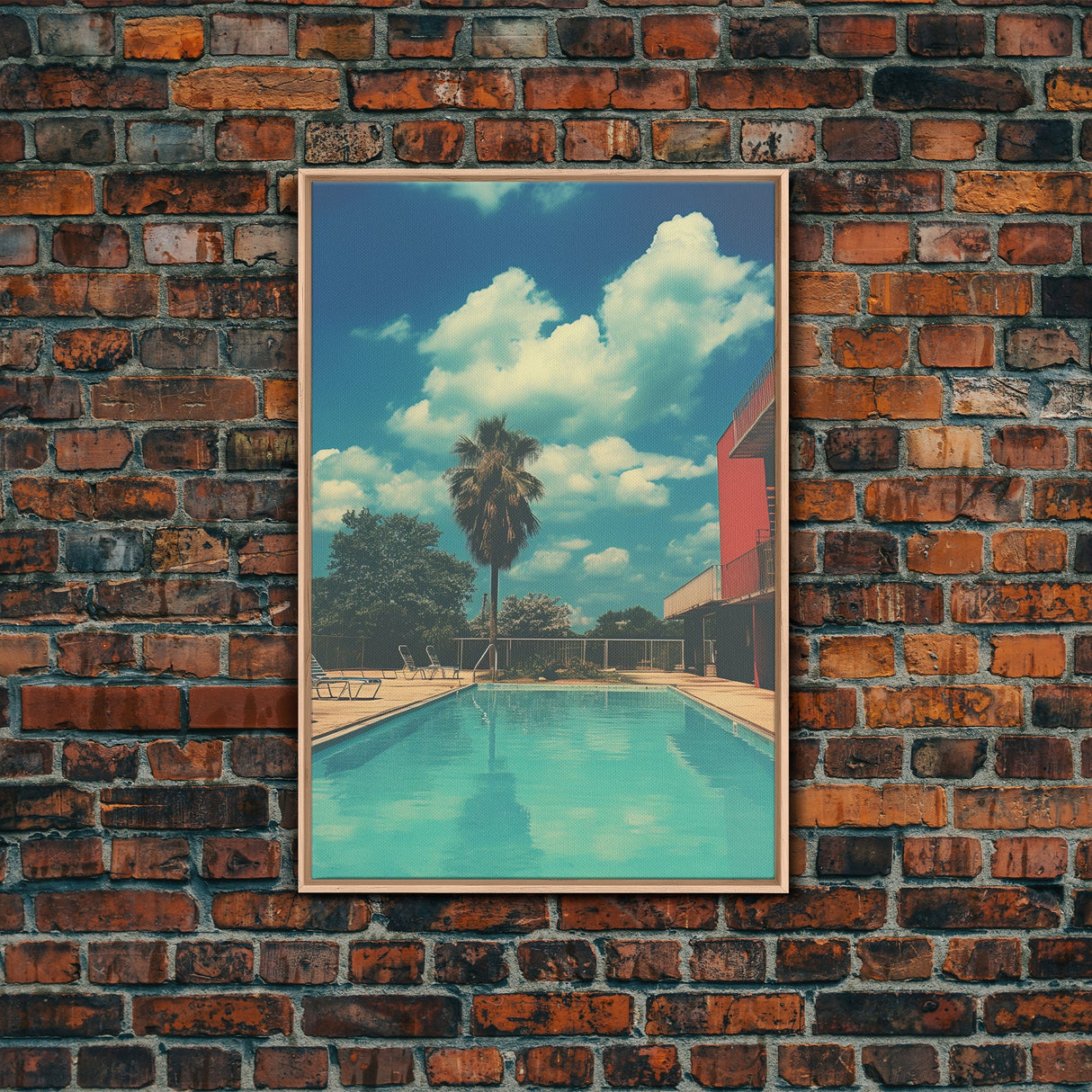 Los Angeles Pool, Retro Photography Print, Framed Canvas Art, Retro Decor, Retro Vibes