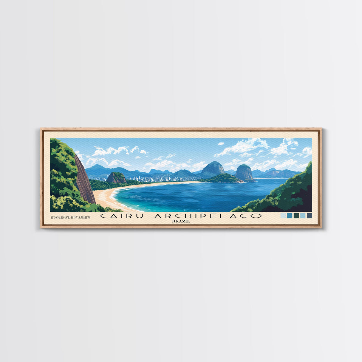 Cairu Archipelago, Brazil Panoramic Print, Vacation Gift, Brazil Wall Art, Beach Painting, Beach Decor, Large Wall Art, Wood Frame Art