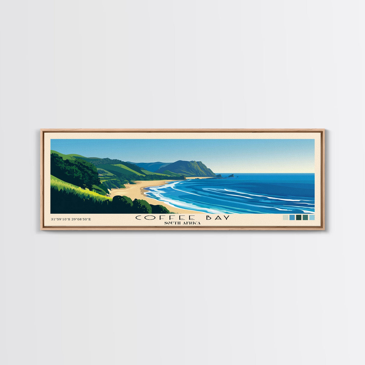 Coffee Bay, South Africa Panoramic Print, Vacation Gift, South Africa Wall Art, Vacation Wall Art, Vacatation Memories, Beach Decor, Beach Or Lakehouse Art