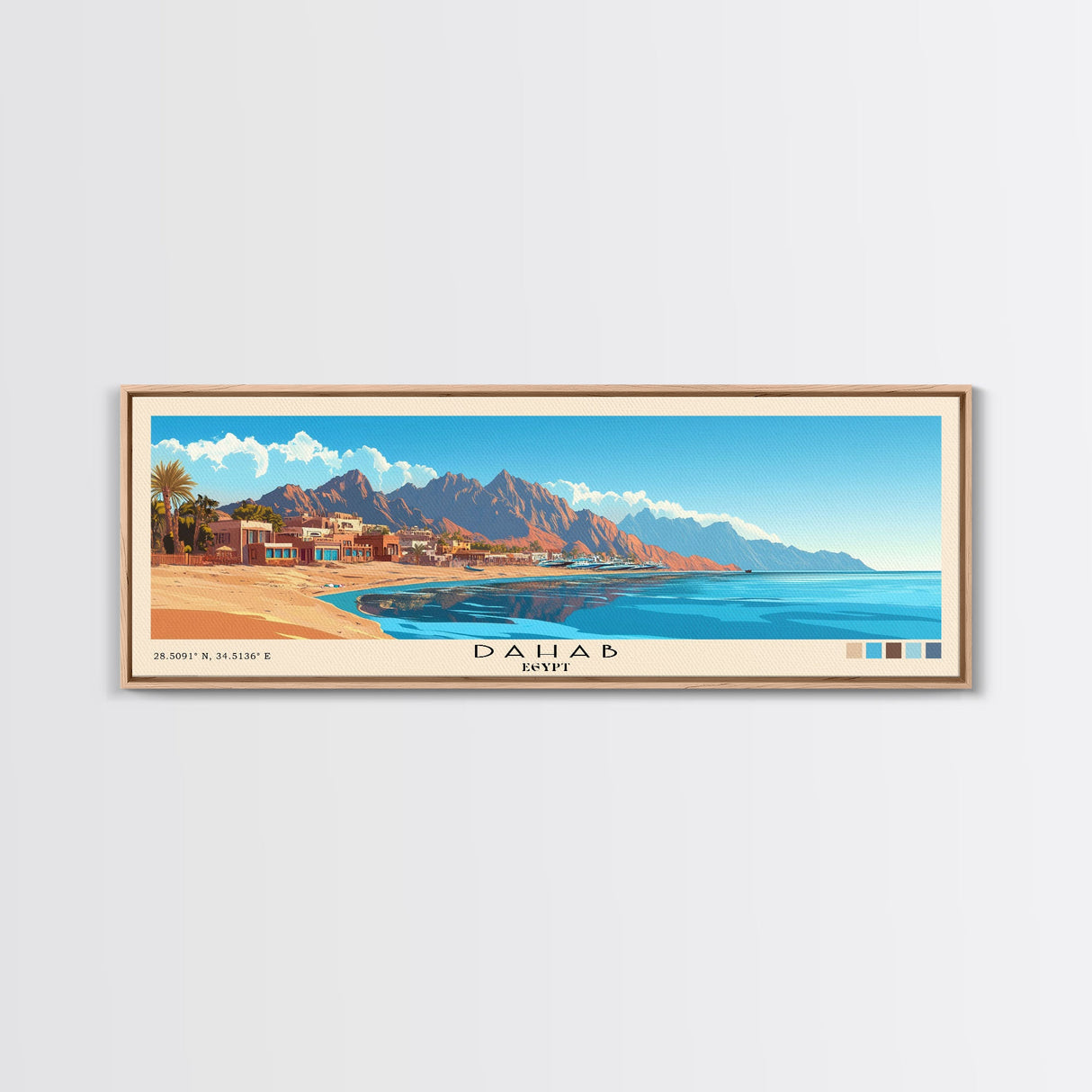 Dahab, Egypt Panoramic Print, Vacation Gift, Egypt Wall Art, Vacation Wall Art, Vacatation Memories, Beach Decor, Beach Or Lakehouse Art