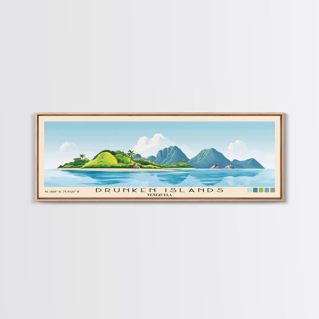 Drunken Islands, Venezuela Panoramic Print, Vacation Gift, Venezuela Wall Art, Vacation Wall Art, Vacatation Memories, Beach Decor, Beach Or Lakehouse Art