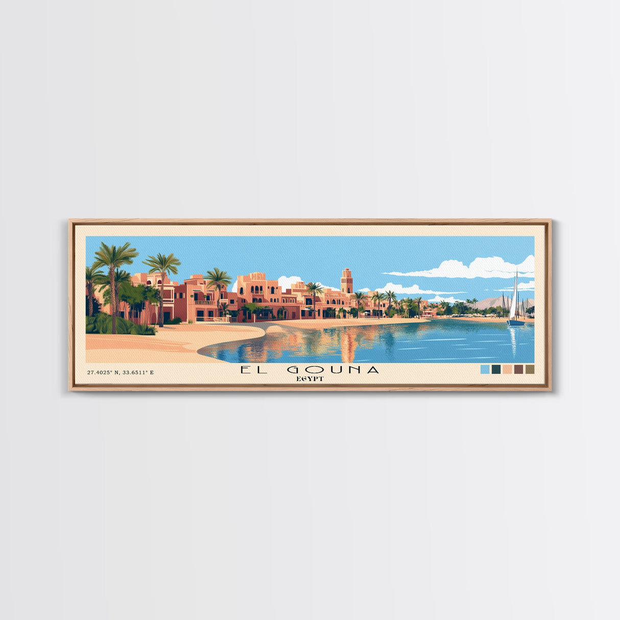 El Gouna, Egypt Panoramic Print, Vacation Gift, Egypt Wall Art, Vacation Wall Art, Vacatation Memories, Beach Decor, Beach Or Lakehouse Art