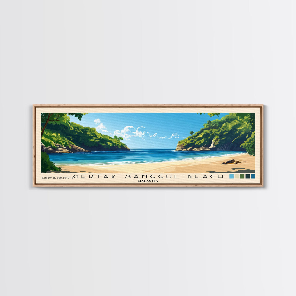 Gertak Sanggul Beach, Malasyia Panoramic Print, Vacation Gift, Malasyia Wall Art, Vacation Wall Art, Vacatation Memories, Beach Decor, Beach Or Lakehouse Art