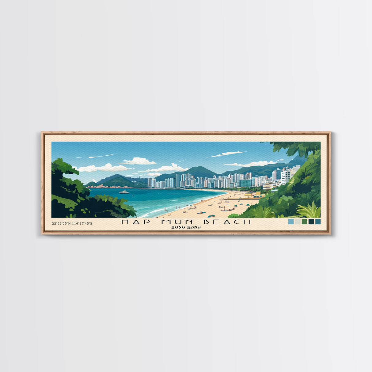 Hap Mun Beach, Hong Kong Panoramic Print, Vacation Gift, Hong Kong Wall Art, Vacation Wall Art, Vacatation Memories, Beach Decor, Beach Or Lakehouse Art