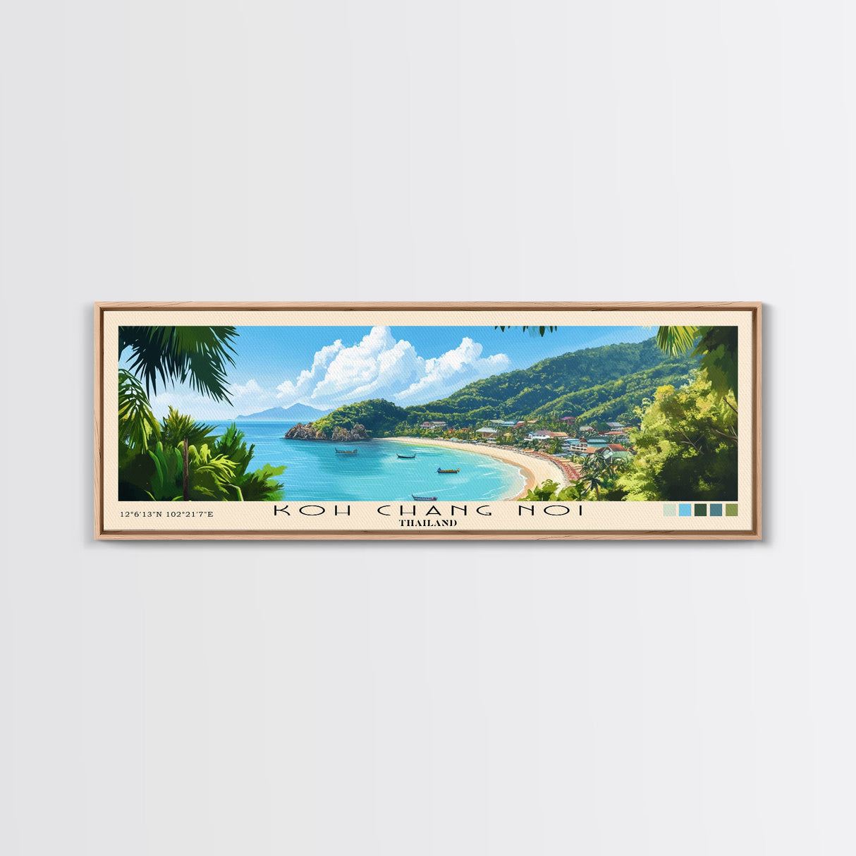 Koh Chang Noi, Thailand Panoramic Print, Vacation Gift, Thailand Wall Art, Vacation Wall Art, Vacatation Memories, Beach Decor, Beach Or Lakehouse Art