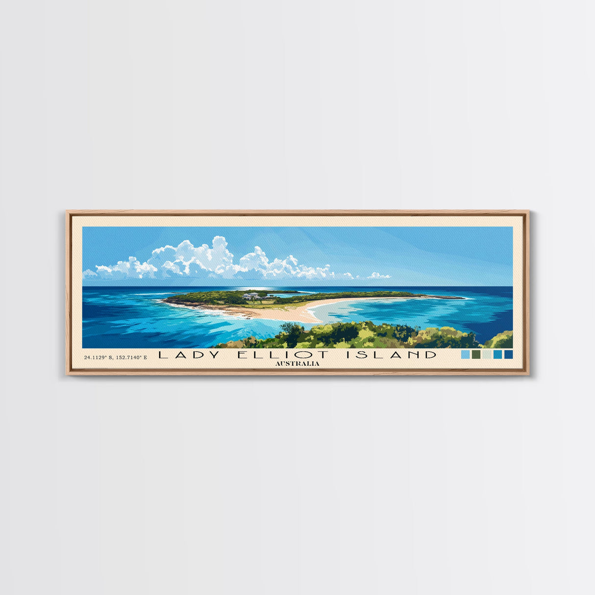 Lady Elliot Island, Australia Panoramic Print, Vacation Gift, Australia Wall Art, Vacation Wall Art, Vacatation Memories, Beach Decor, Beach Or Lakehouse Art