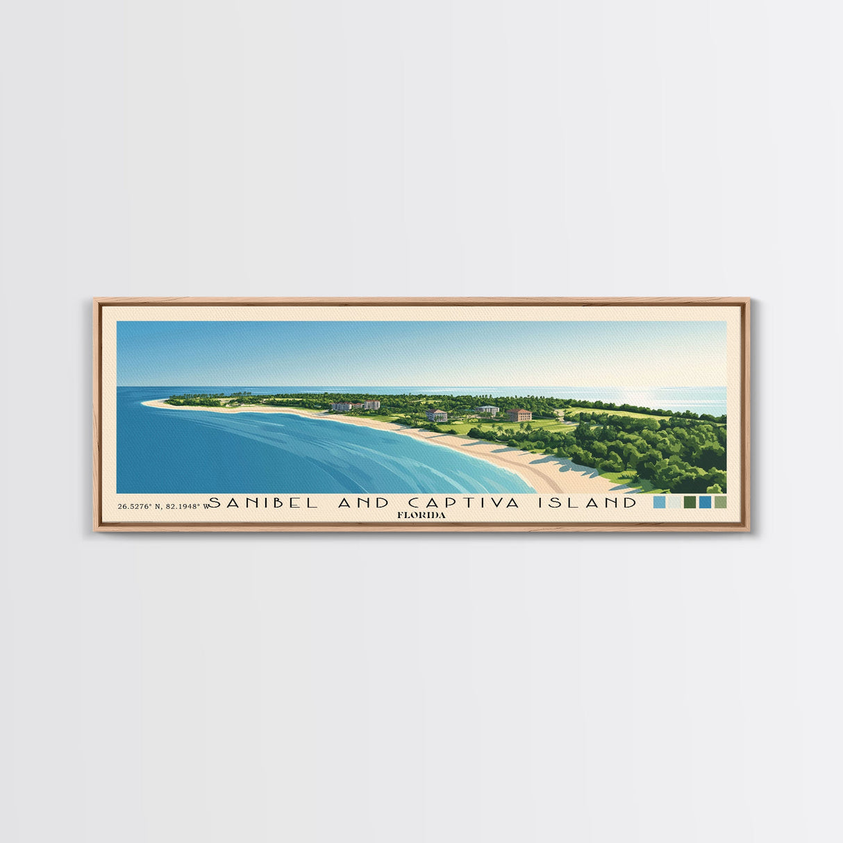 Sanibel and Captiva Island, Florida Panoramic Print, Vacation Gift, Florida Wall Art, Vacation Wall Art, Vacatation Memories, Beach Decor, Beach Or Lakehouse Art