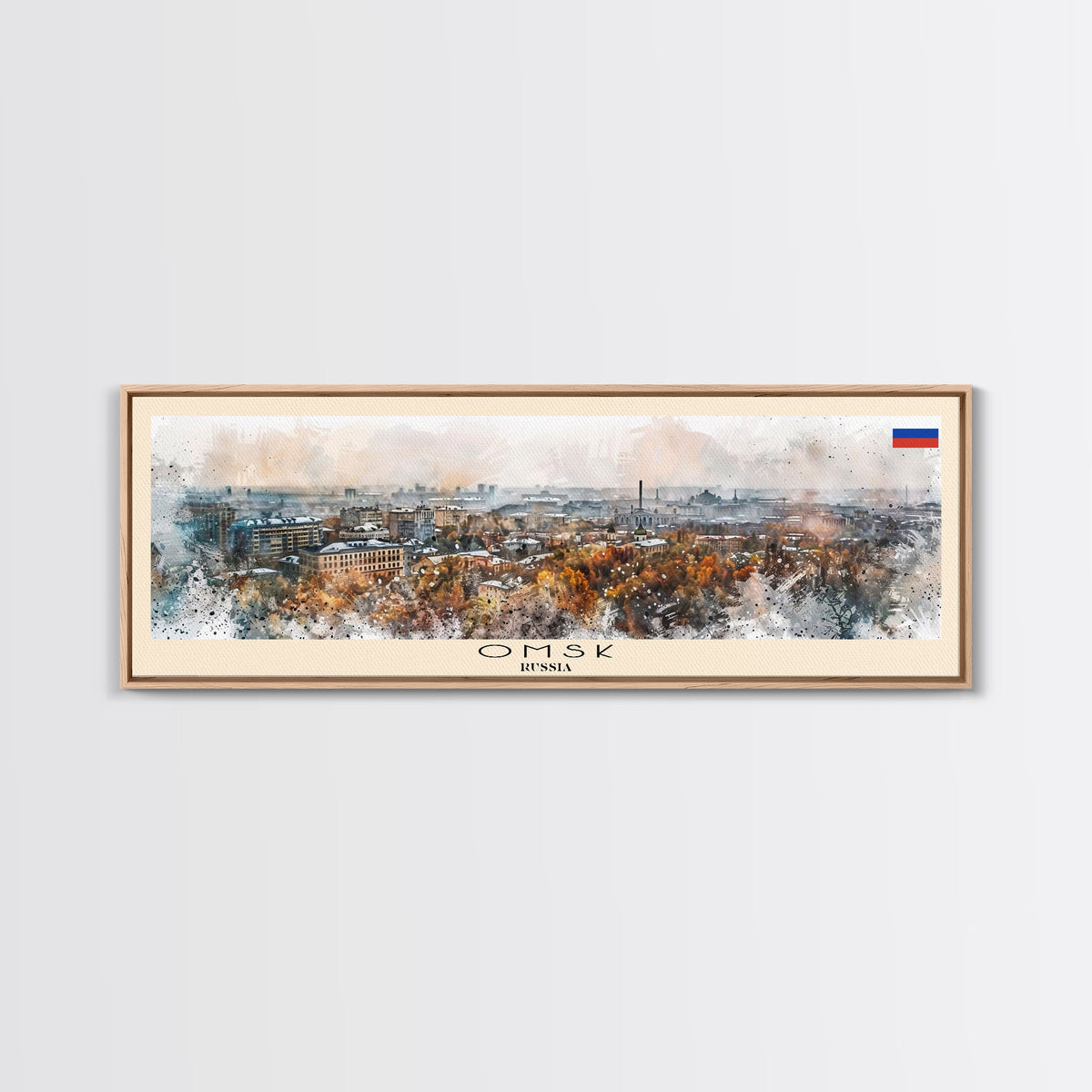Omsk Russia Wall Art, Panoramic Travel Poster, Panoramic Framed Canvas Print, City Wall Art, Wall Hanging Home Decor, Travel Art
