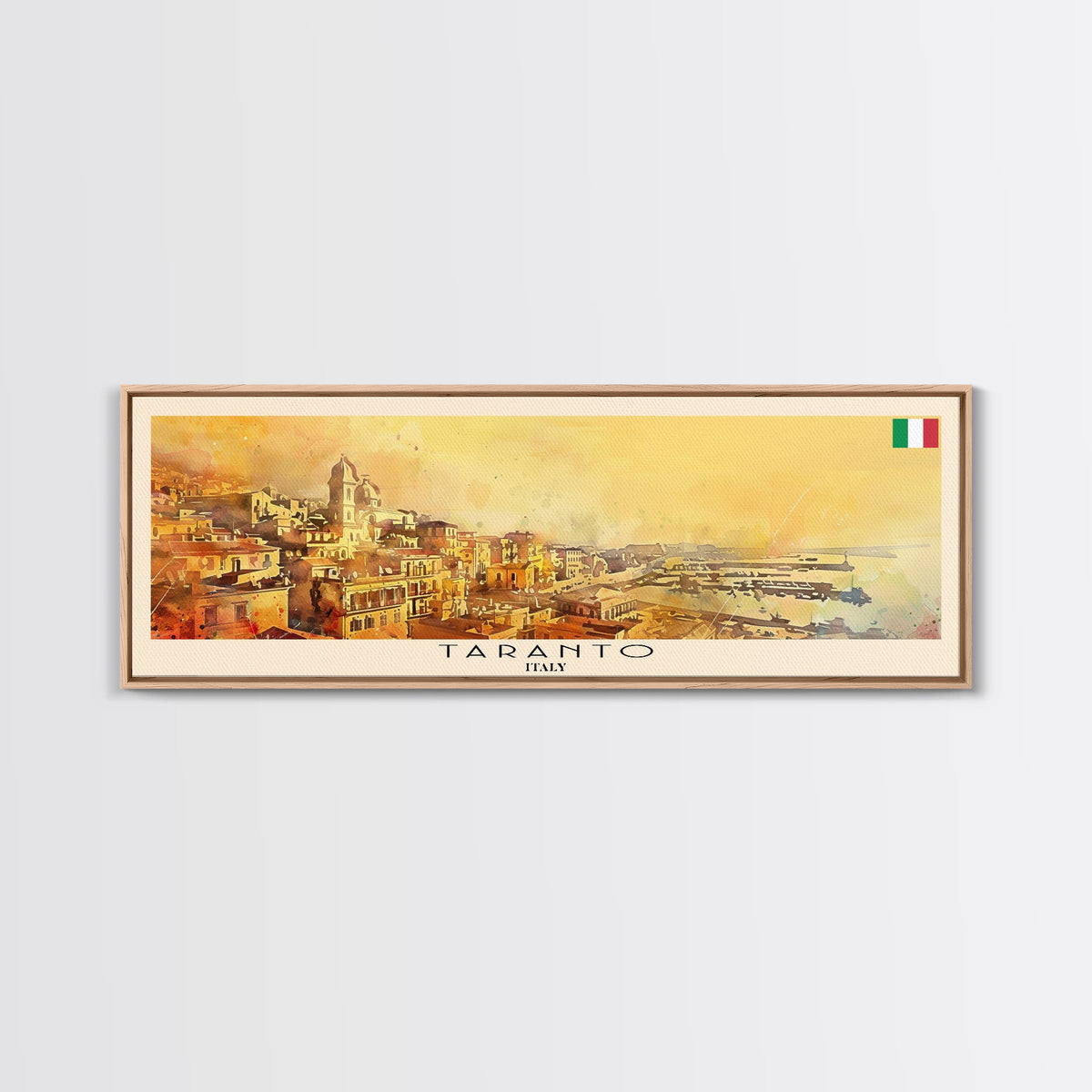 Taranto Italy Travel Art, City Art, Framed Canvas Print or Metal Wall Art, Europe Travel Poster, Panoramic Wall Art, Extra Wide Wall Art