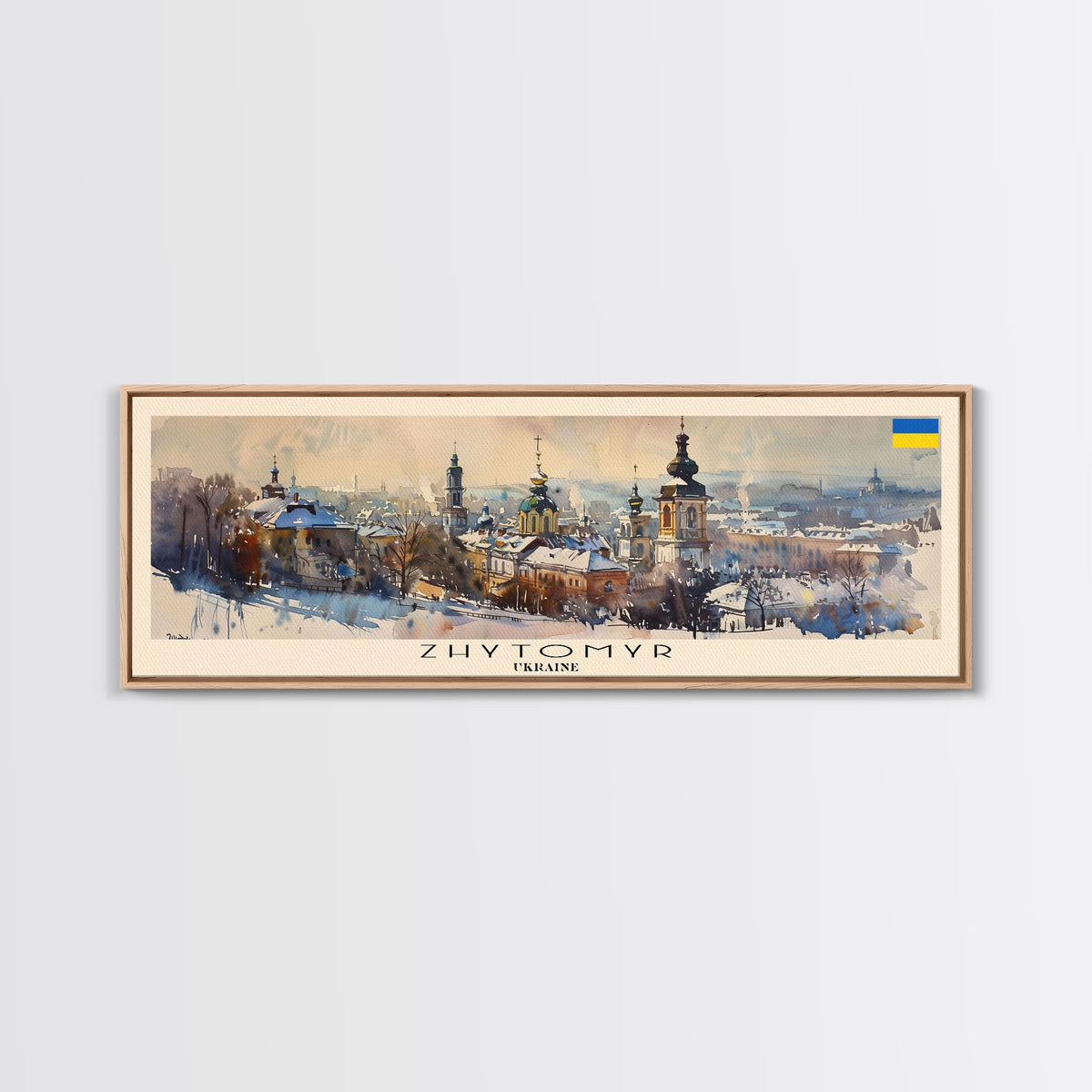 Zhytomyr Ukraine Travel Art, City Art, Framed Canvas Print or Metal Wall Art, Europe Travel Poster, Panoramic Wall Art, Extra Wide Wall Art