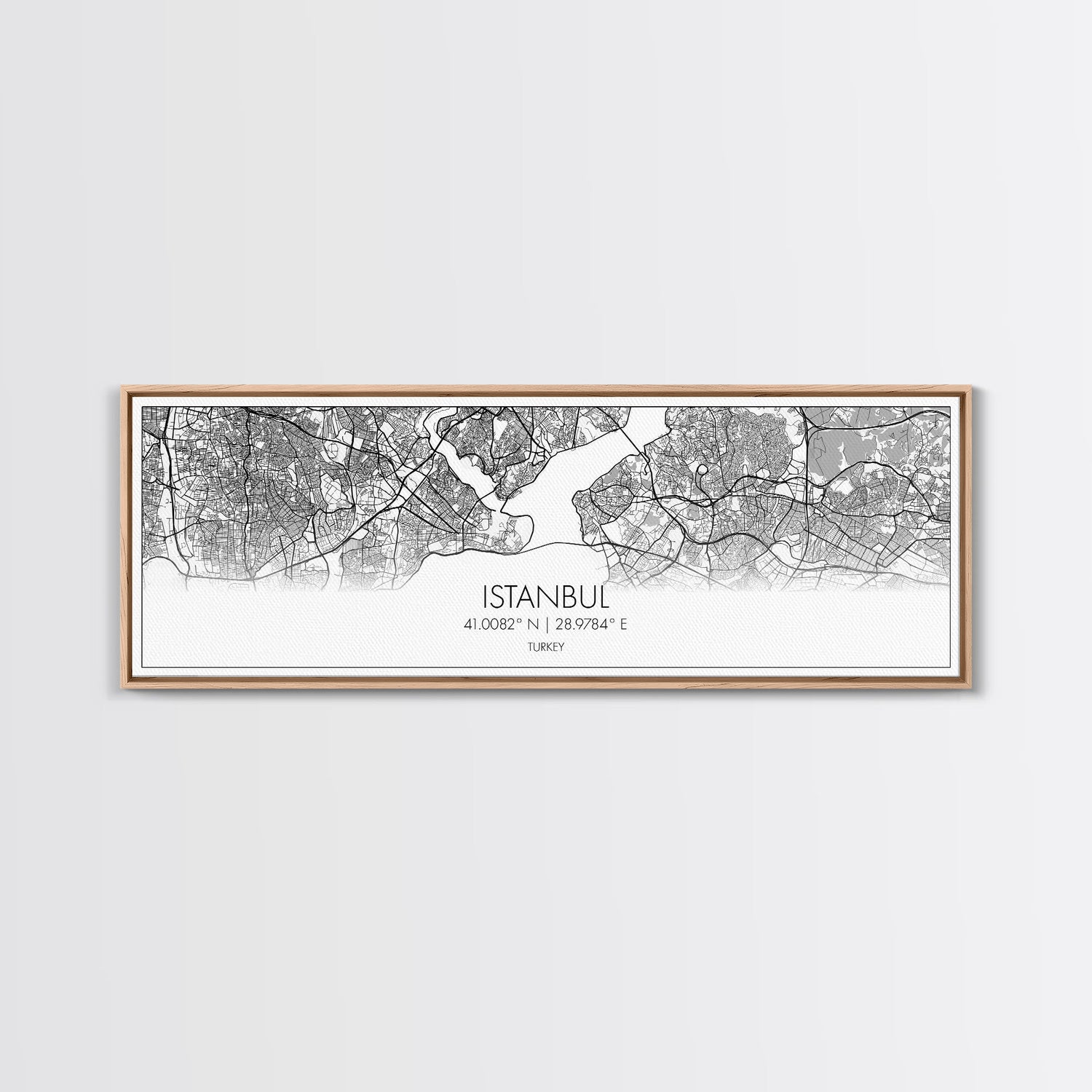 Panoramic Istanbul City Map, Turkey Art, Map Print, Minimalist Wall Art, Canvas Art, Housewarming Gift, Street Map Art, Closing Gift