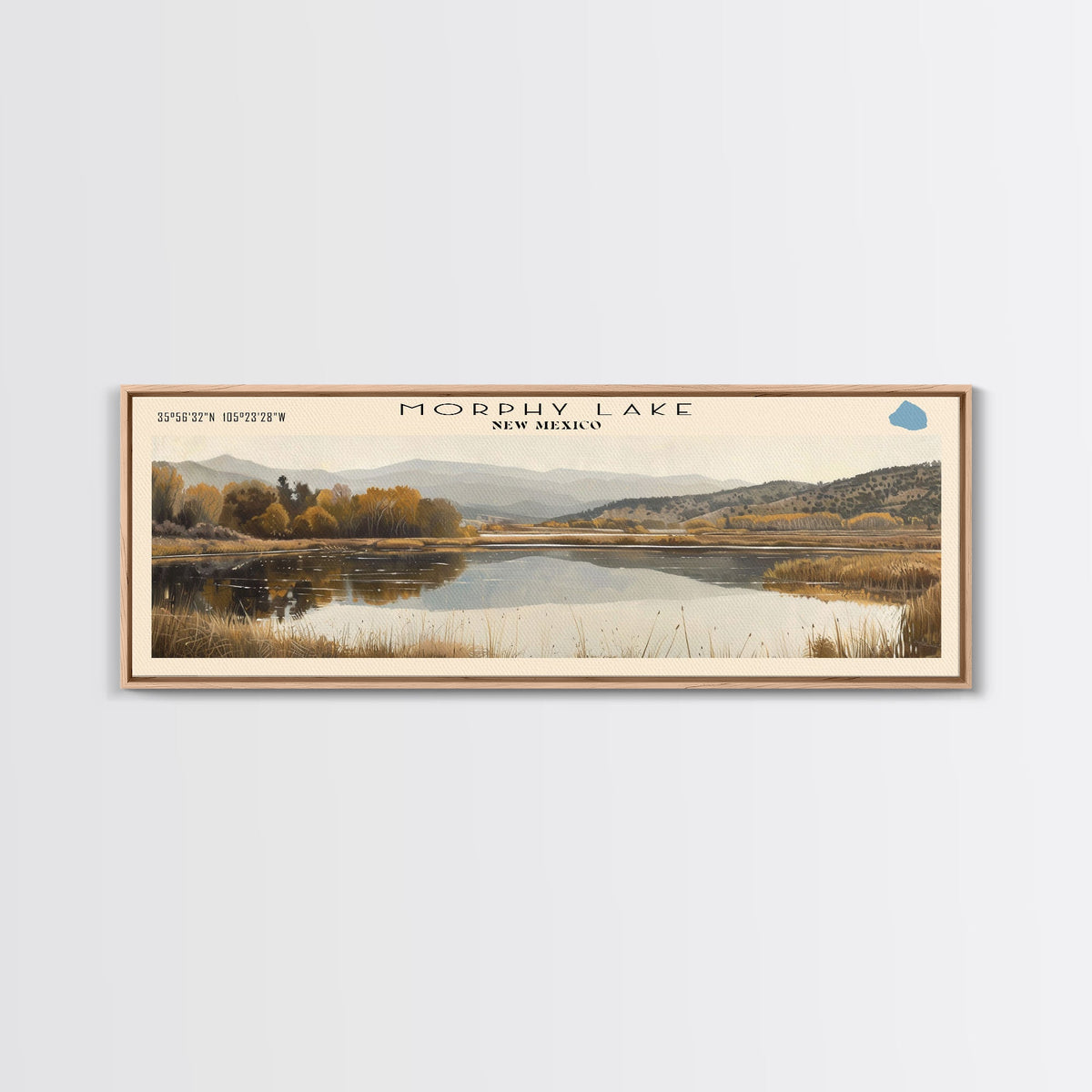 Norris Lake Tennessee Framed Canvas Print, Lake House Decor, Panoramic Wall Art, Travel Poster, Scenic Landscape Painting, Living Room Decor