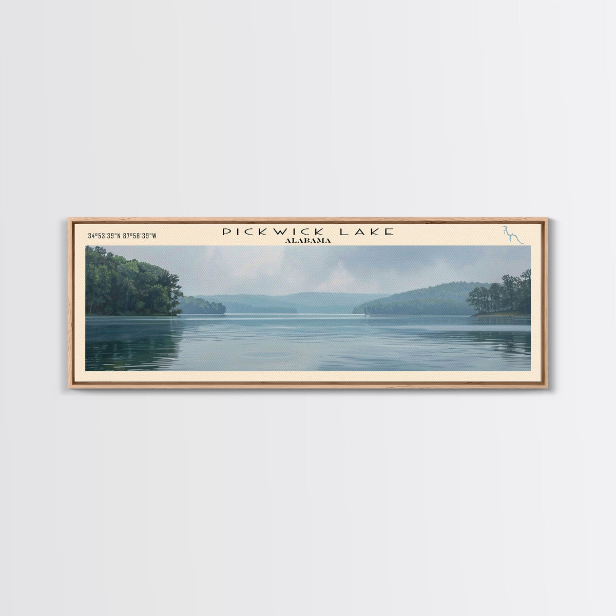 Rangeley Lake Maine Framed Canvas Print, Lake House Decor, Wall Art, Panoramic Travel Poster, Scenic Wall Art, Bedroom Decor