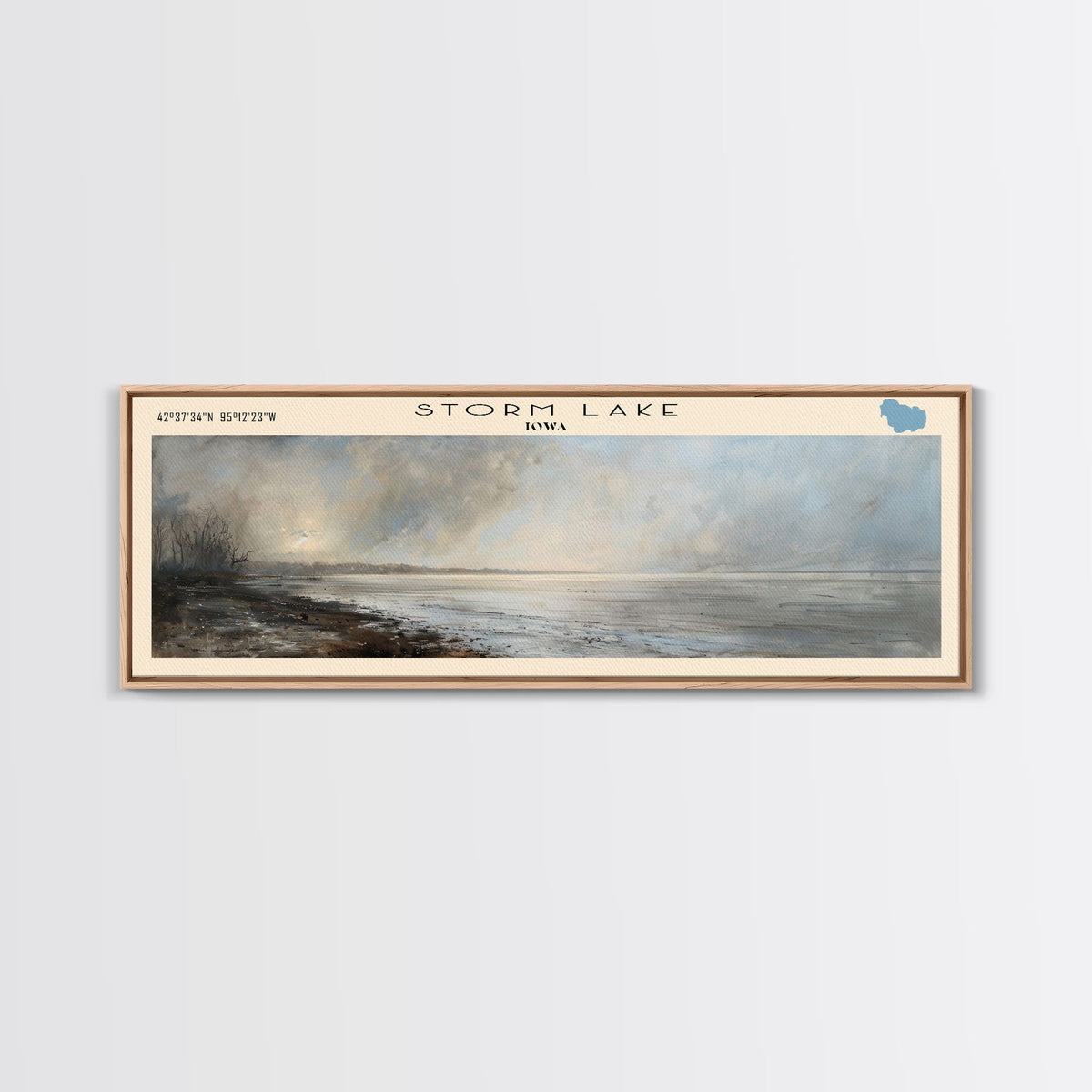 Tatinnai Lake Panoramic Wall Art, Framed Canvas Print, Lake House Decor, Travel Poster, Beautiful Lake Scene, Living Room Decor, Home Decoration
