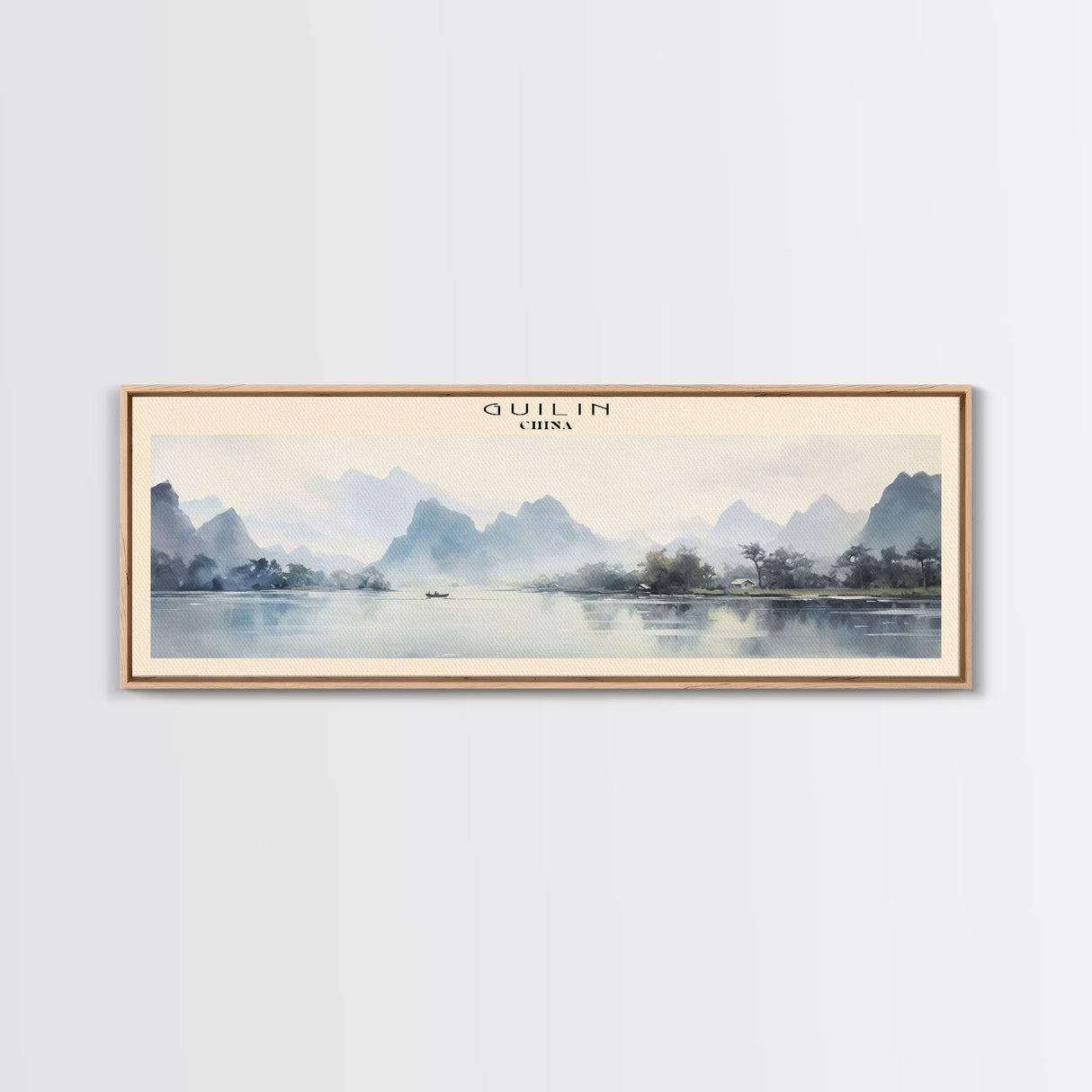 Guilin COUNTRY Travel Poster Print, Framed Canvas Print, COUNTRY Travel Art, Wood Framed Art, Wall Hanging, Home Decor